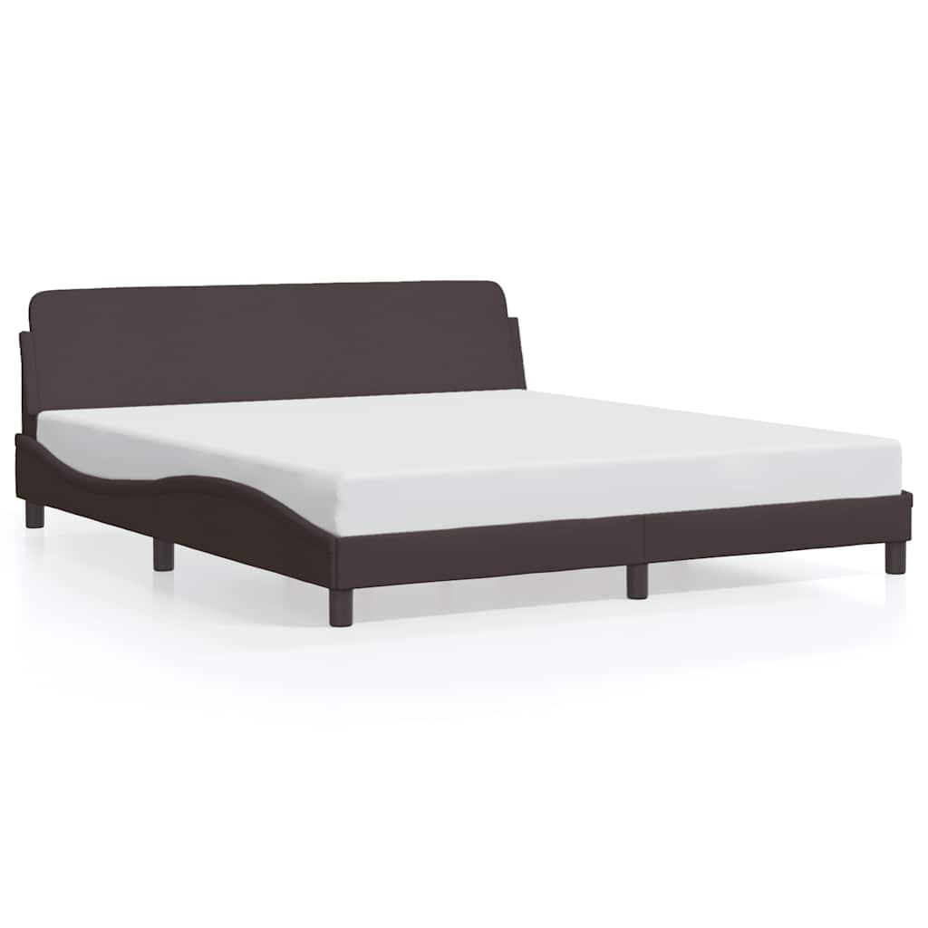 vidaXL Estrutura de cama Dover 180x200 cm tecido castanho-escuro