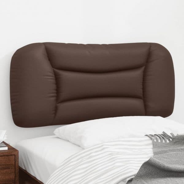 vidaXL Almofadão de Cabeceira 90 cm Couro Artificial Castanho - 1843999609