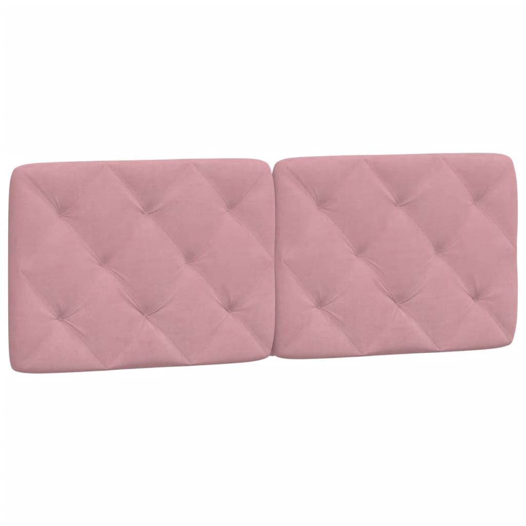 vidaXL Almofadão de cabeceira 140 cm veludo rosa
