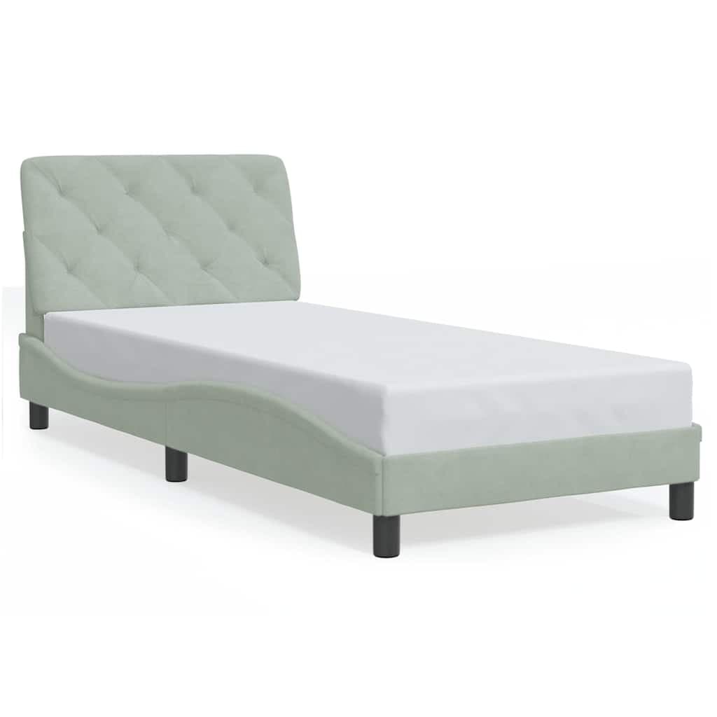vidaXL Estrutura de cama sem colchão 80x200 cm veludo cinzento-claro