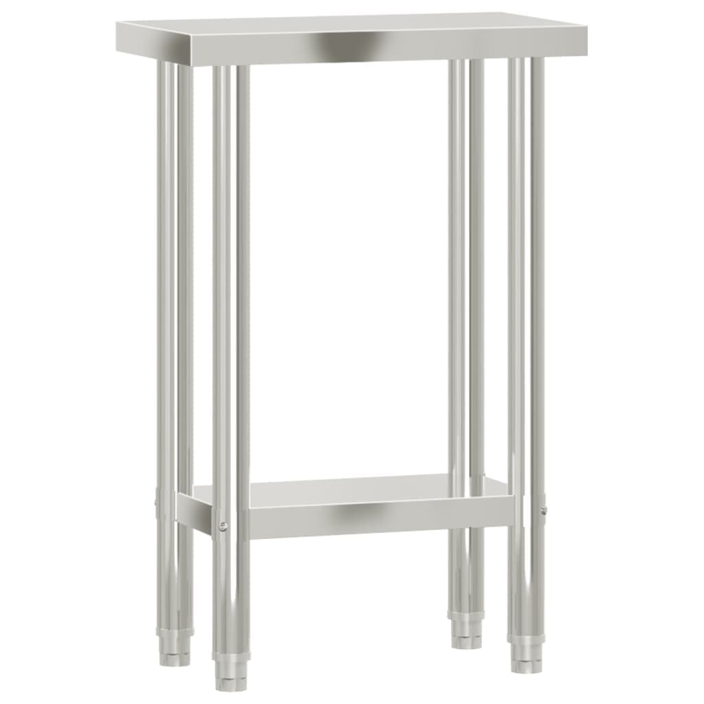 vidaXL Mesa de trabalho para cozinha 55x30x85 cm aço inoxidável