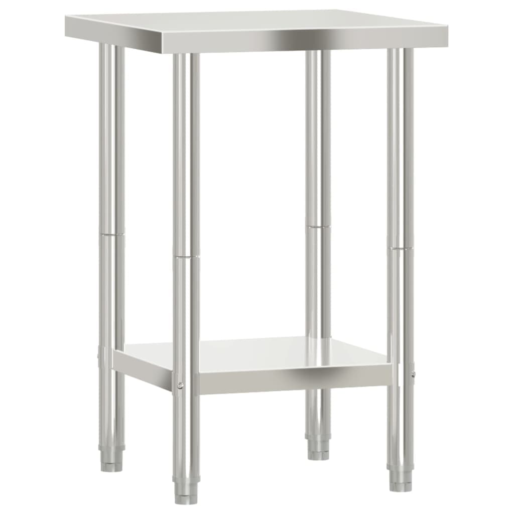 vidaXL Mesa de trabalho para cozinha 55x55x85 cm aço inoxidável