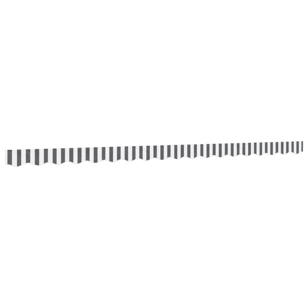 vidaXL Tecido Substituição Sanefa Toldo 4,5 M Riscas Antracite/branco - 2108830676