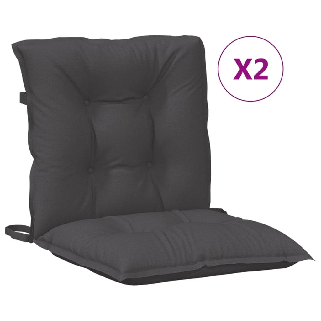vidaXL Almofadões lombares p/ cadeiras 2pcs mesclado tecido antracite