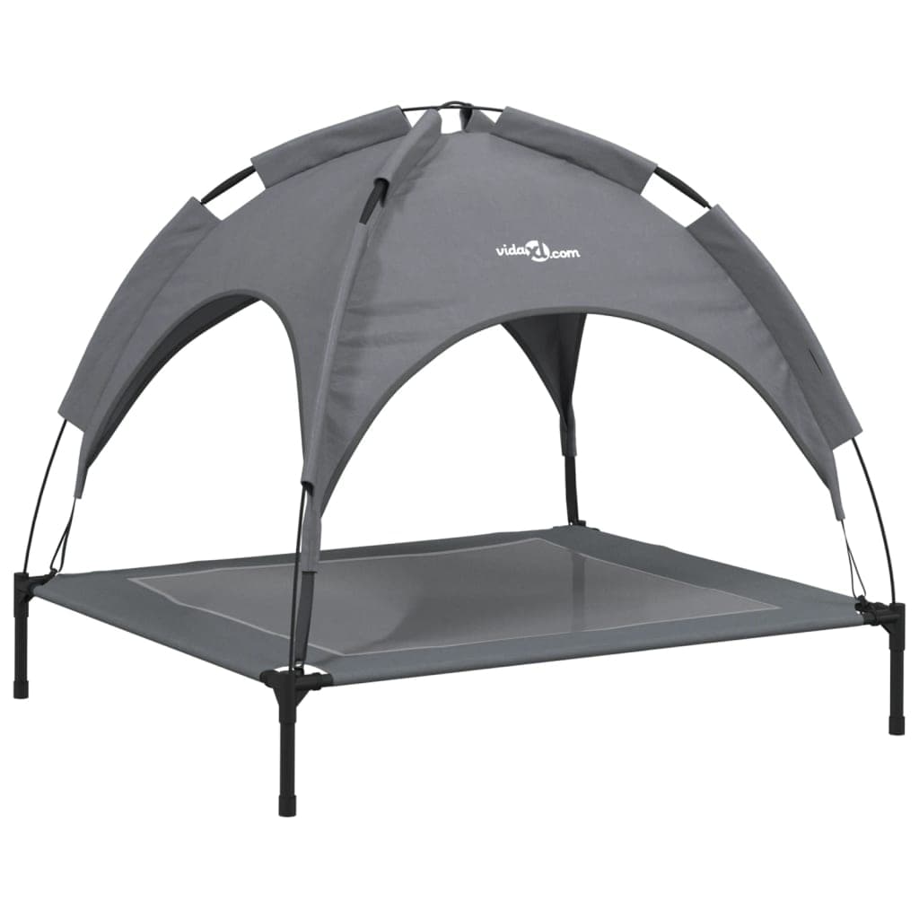 vidaXL Cama para cães com toldo tecido oxford e aço antracite