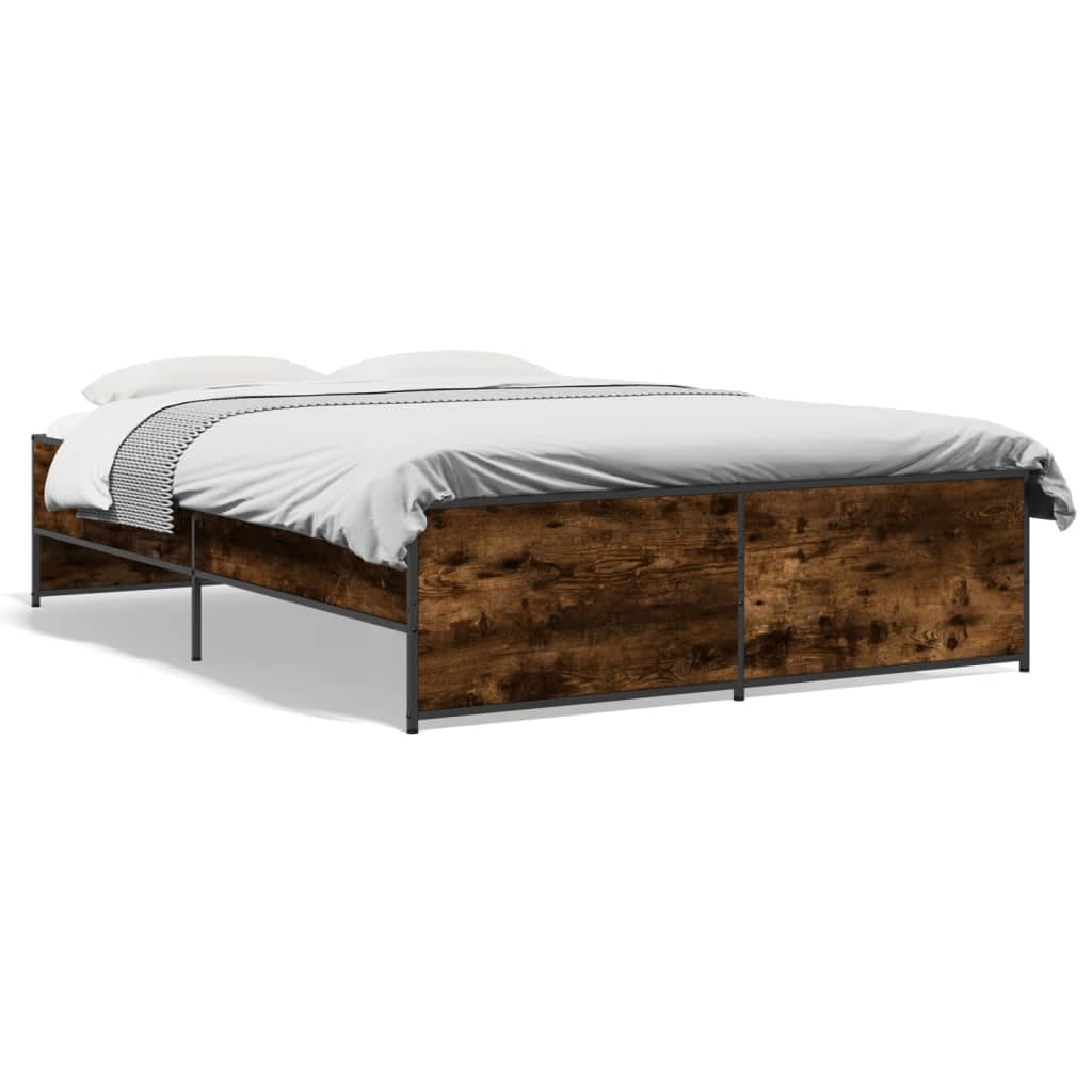 vidaXL Estrutura cama 120x190 cm derivados de madeira/metal