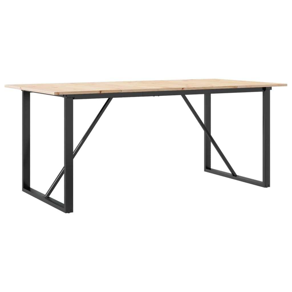 vidaXL Mesa de Jantar Estrutura em o 180x90x75cm Pinho e Aço - 3250706076