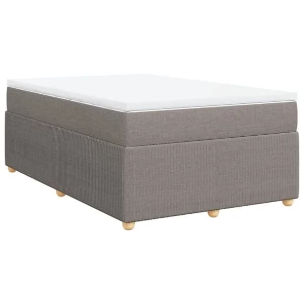 vidaXL Cama com Molas/colchão 120x200 cm Tecido Castanho-acinzentado - 1325214998