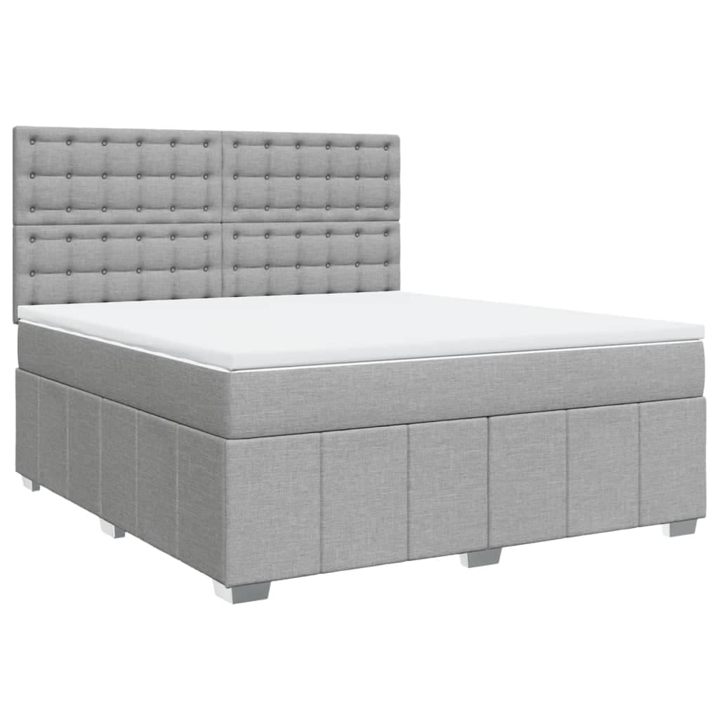 vidaXL Cama com Molas/colchão 180x200 cm Tecido Cinzento-claro - 2400301840