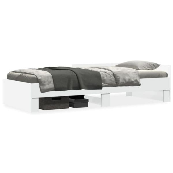 vidaXL Estrutura de Cama 90x200 cm Derivados de Madeira Branco - 158740453