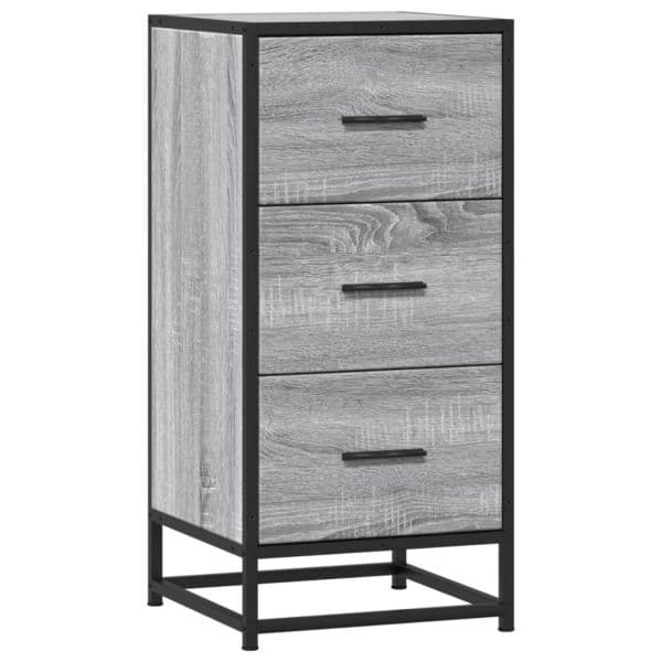 vidaXL Aparador 35,5x35x76 cm Derivados de Madeira/metal Cinzento Sonoma - 1950732064