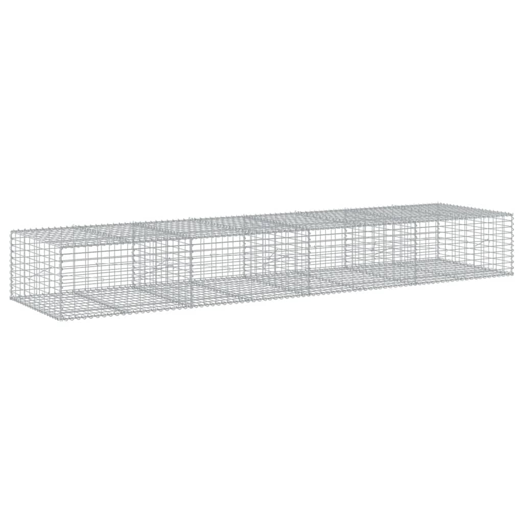 vidaXL Cesto gabião com cobertura 400x100x50 cm ferro galvanizado