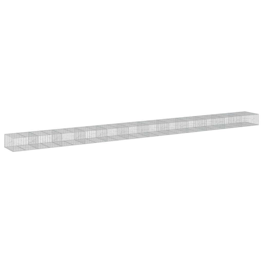 VidaXL Cesto gabião com cobertura 1200x100x50 cm ferro galvanizado