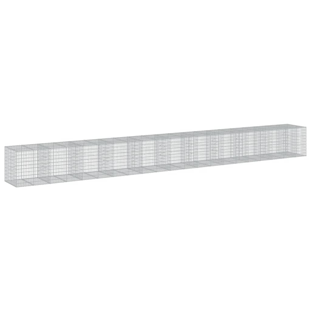 vidaXL Cesto gabião com cobertura 1050x100x100 cm ferro galvanizado