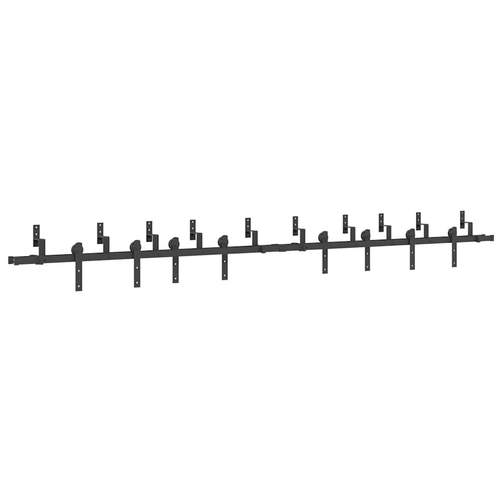 vidaXL Kit de ferragens para porta deslizante 366 cm aço preto