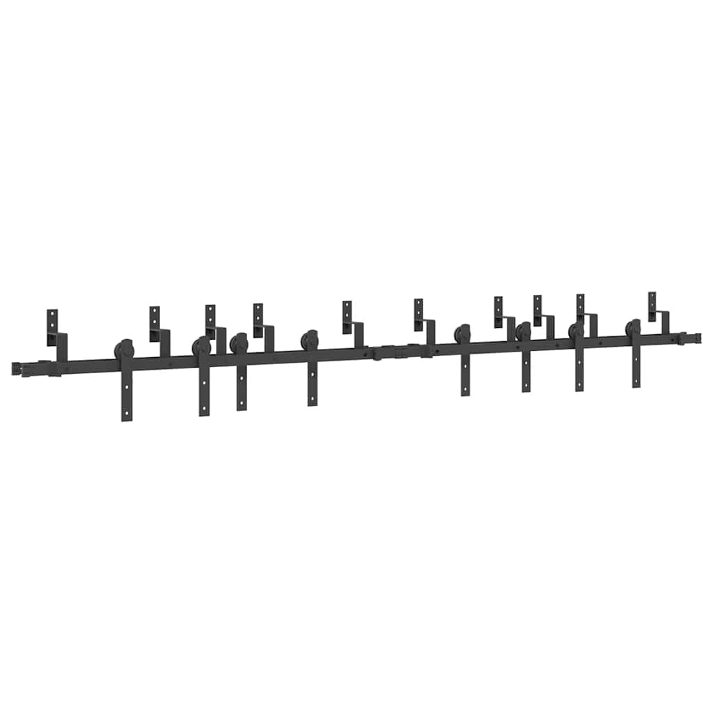 vidaXL Kit de ferragens para porta deslizante 305 cm aço preto