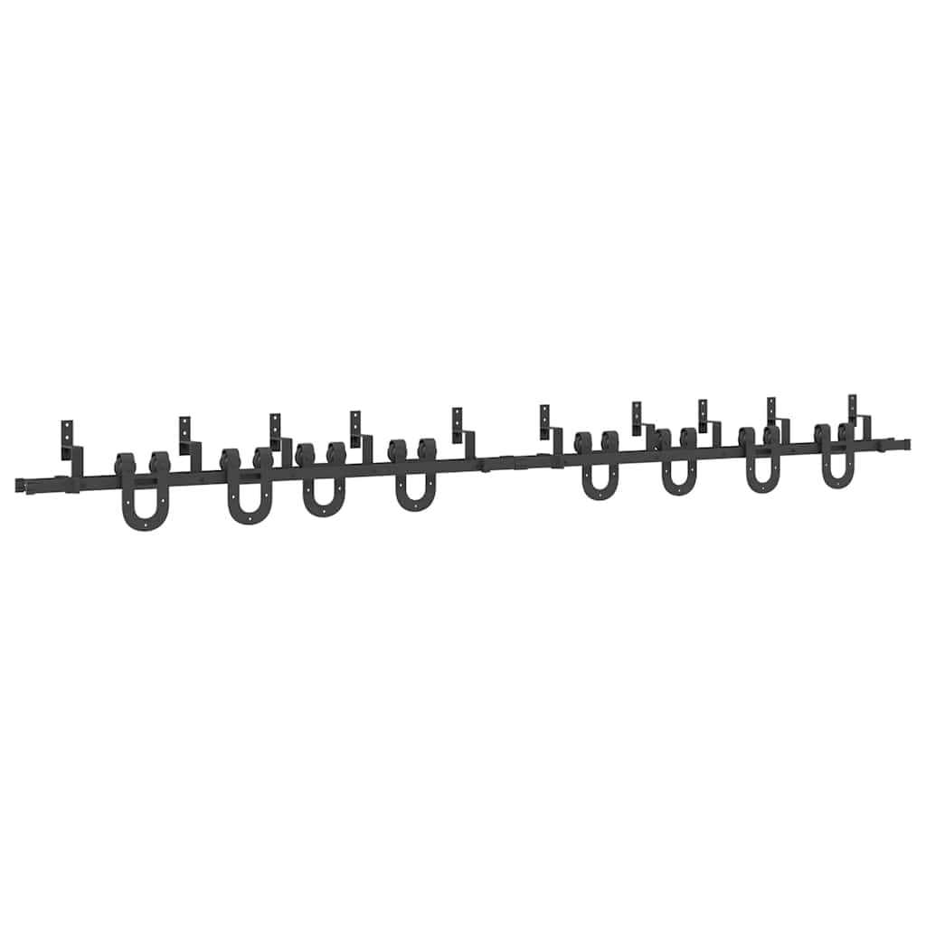 vidaXL Kit de ferragens para porta deslizante 366 cm aço preto