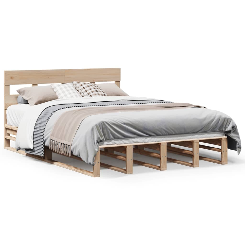 vidaXL Cama sem colchão 120x190 cm madeira de pinho maciça