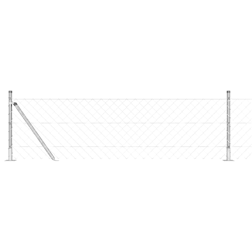 vidaXL Poste de Cerca Prateado 10 x 0,6 m (malha 60 x 60 mm) Aço