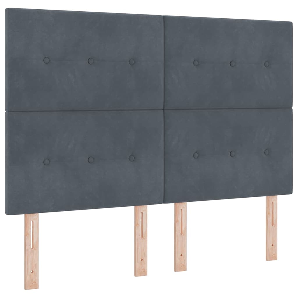 vidaXL Cabeceira Botão Estofada Cinza Escuro 140 cm Veludo - 1249717699