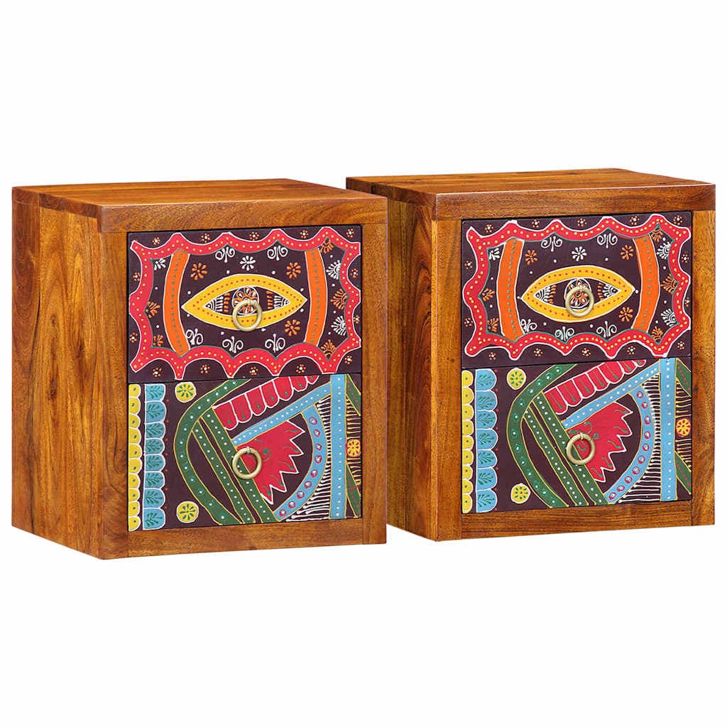 vidaXL Armário de Cabeceira com gaveta 2 pcs Castanho 35 x 30 x 40 cm