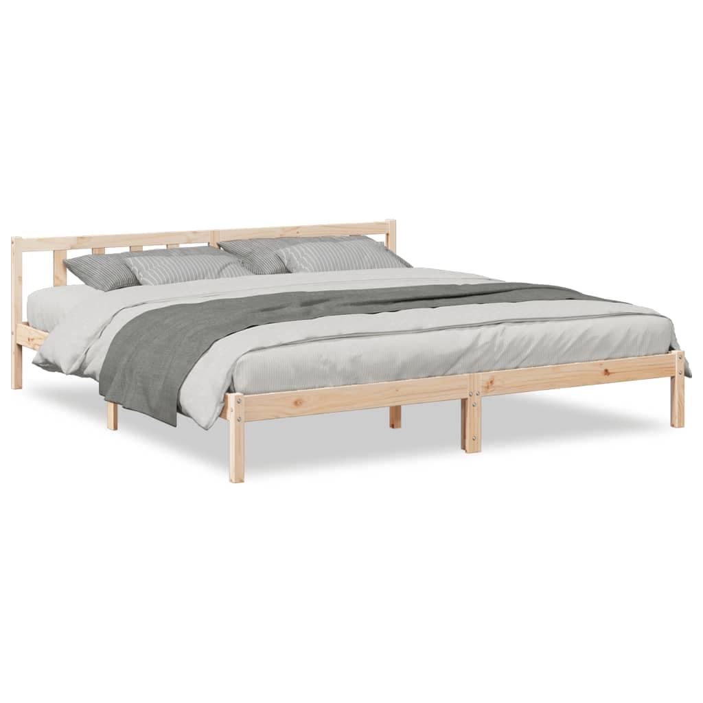 vidaXL Cama Extra Longa sem Colchão 200x220 cm Madeira de Pinho Maciça - 2924672348