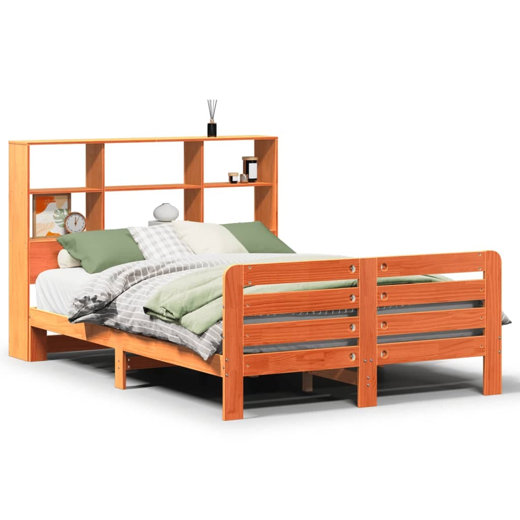 vidaXL Cama sem Colchão 120x200 cm Madeira Pinho Maciça Castanho-mel - 8721158410979