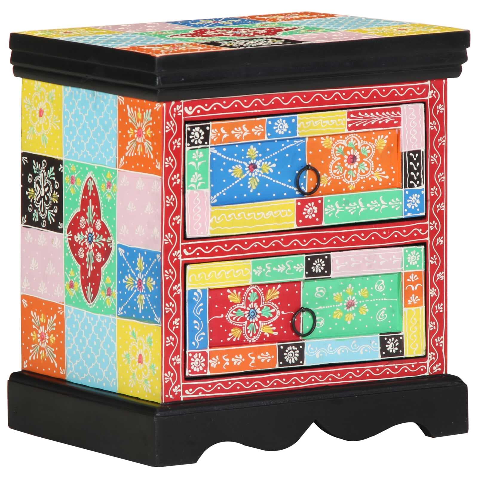 vidaXL Armário de Cabeceira com gaveta Multicolor 40 x 35 x 45 cm