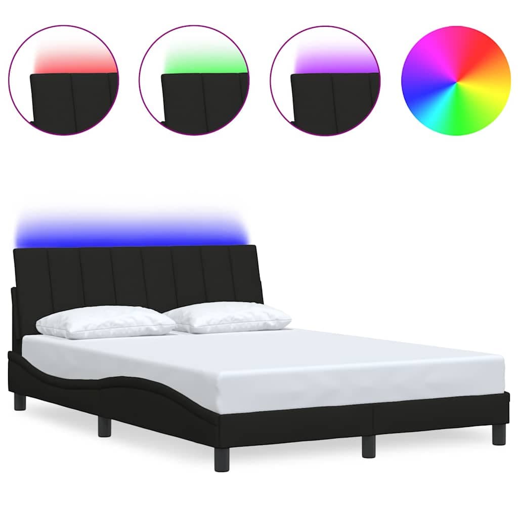 vidaXL Estrutura de Cama sem Colchão 120x200 cm Tecido Preto - 4062845176