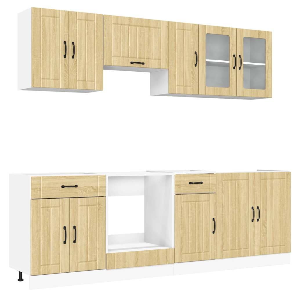 vidaXL 8 Peças Armário de Cozinha Conjunto Kalmar Sonoma Carvalho - 1168284849