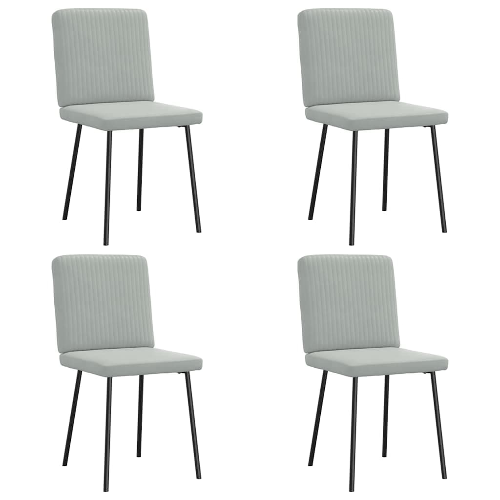 vidaXL Cadeiras de jantar 4 pcs veludo cinzento-claro