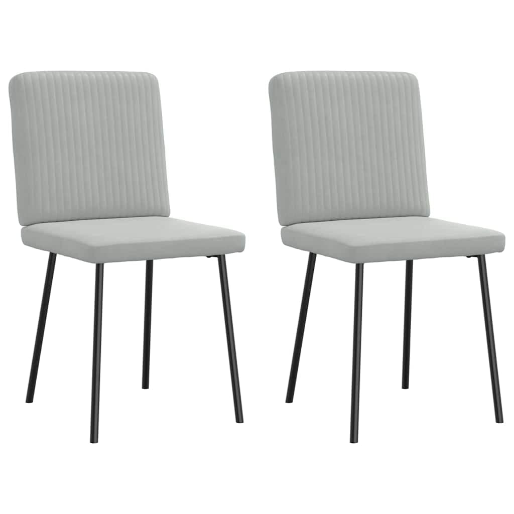 vidaXL Cadeiras de Jantar 2 Peças Veludo Cinzento-claro - 3310901726