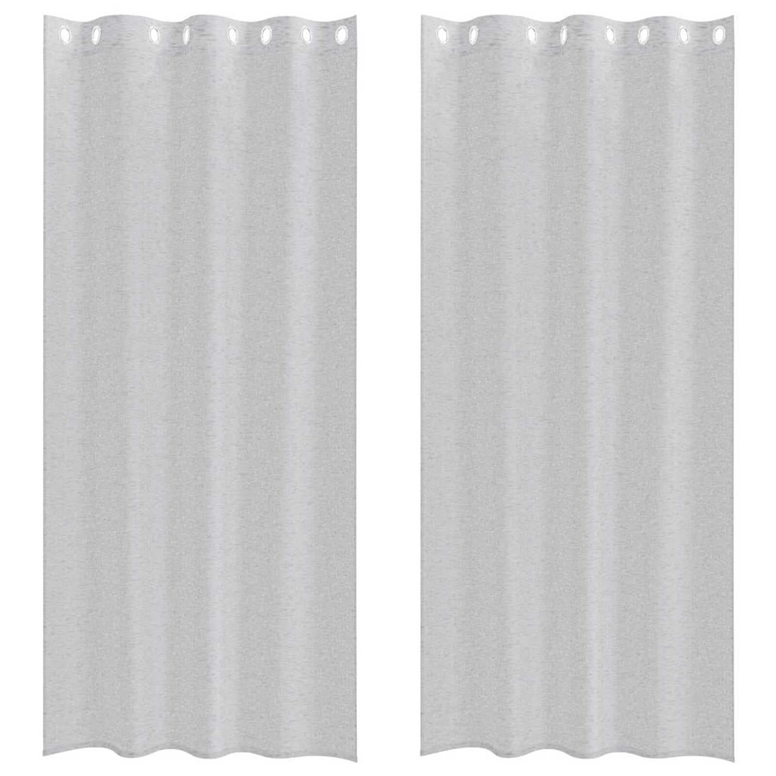vidaXL Cortina de Voile 2 pcs Cinzento-claro 260 x 140 cm Poliéster