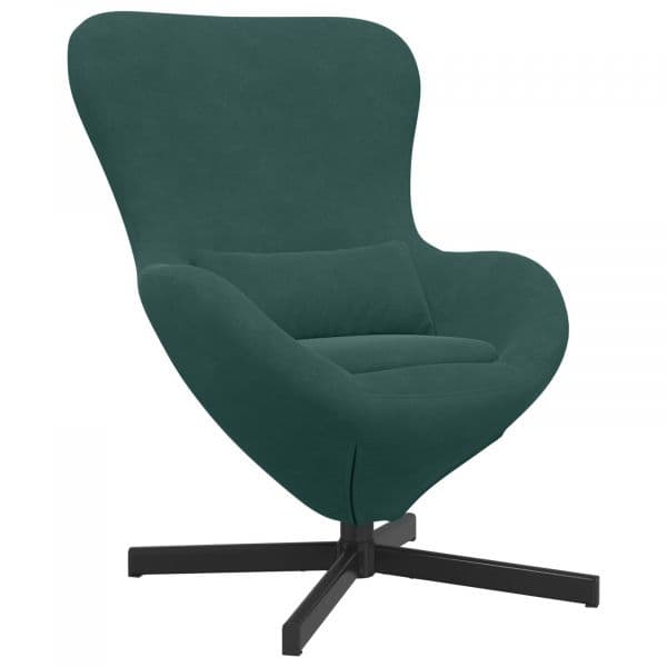 vidaXL Poltrona Ovo Verde Escuro de Veludo - 2783082660