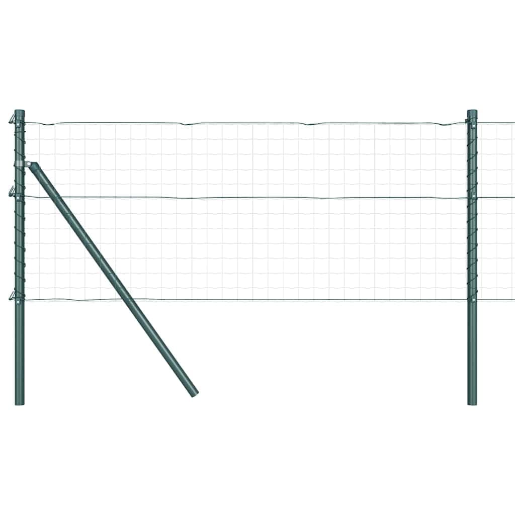 vidaXL Poste de Cerca 7 pcs Verde Aço