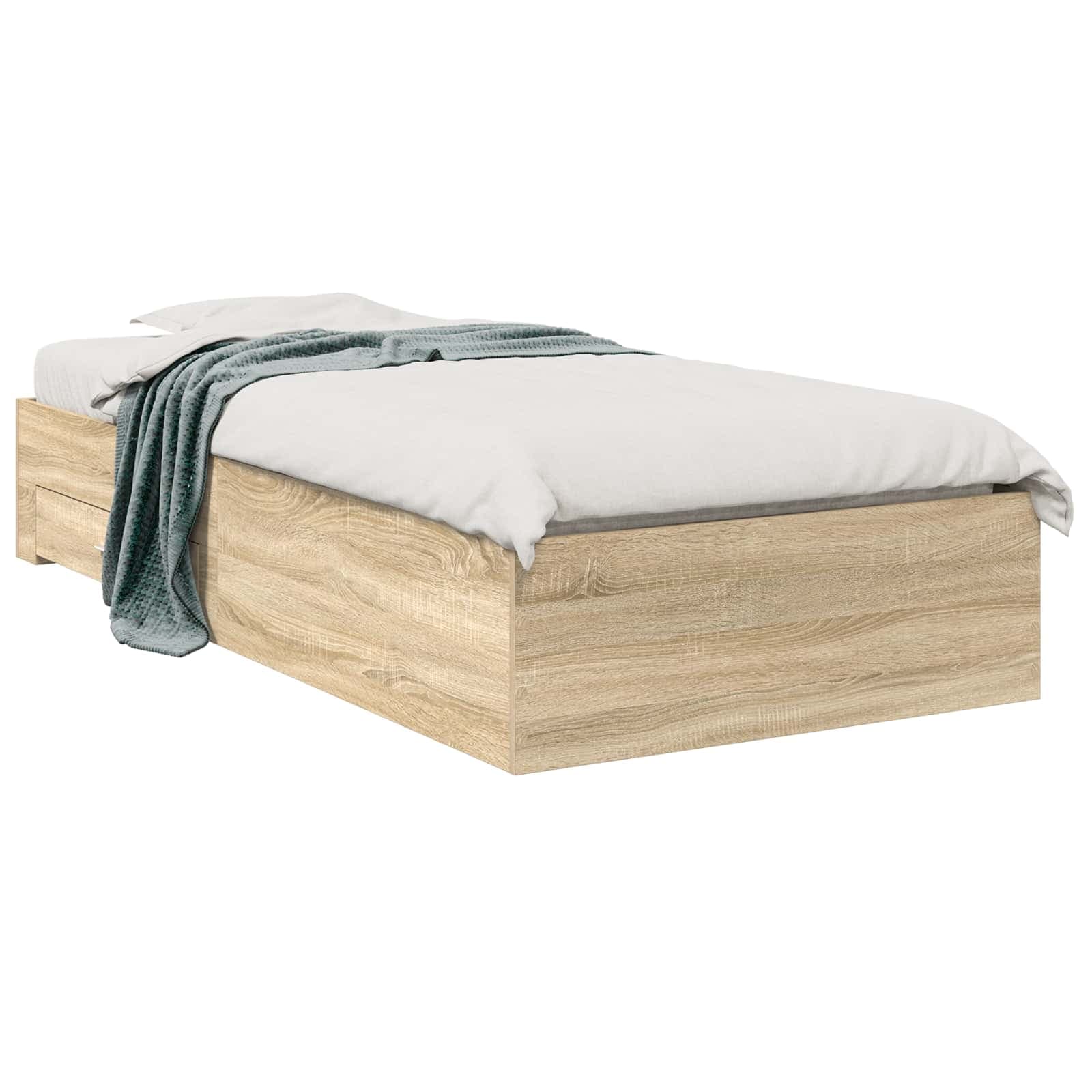 vidaXL Estrutura da Cama Castanho 90 x 190 cm Madeira processada