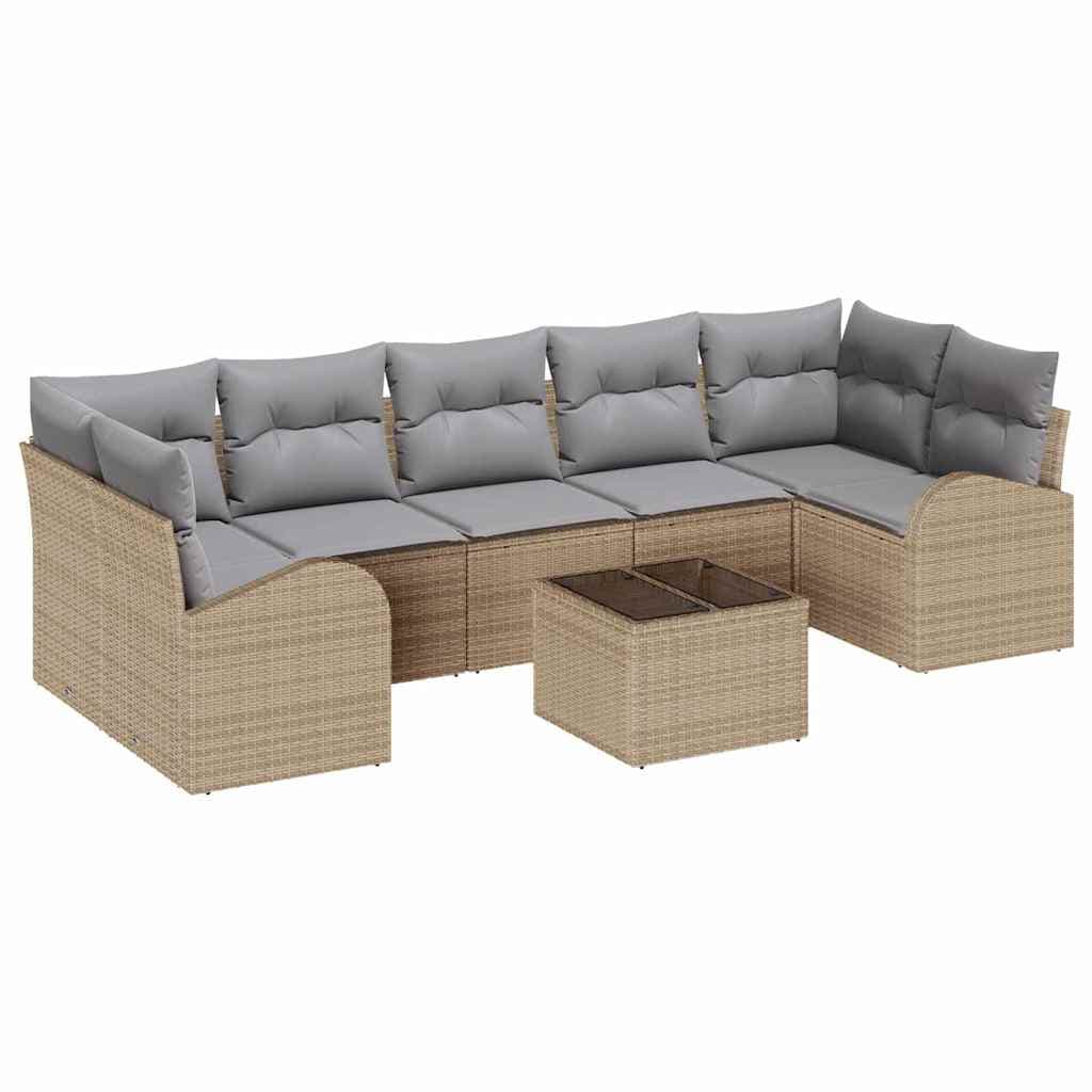 vidaXL Conjunto de Sofá de Jardim Bege 55 x 55 x 37 cm vime PE