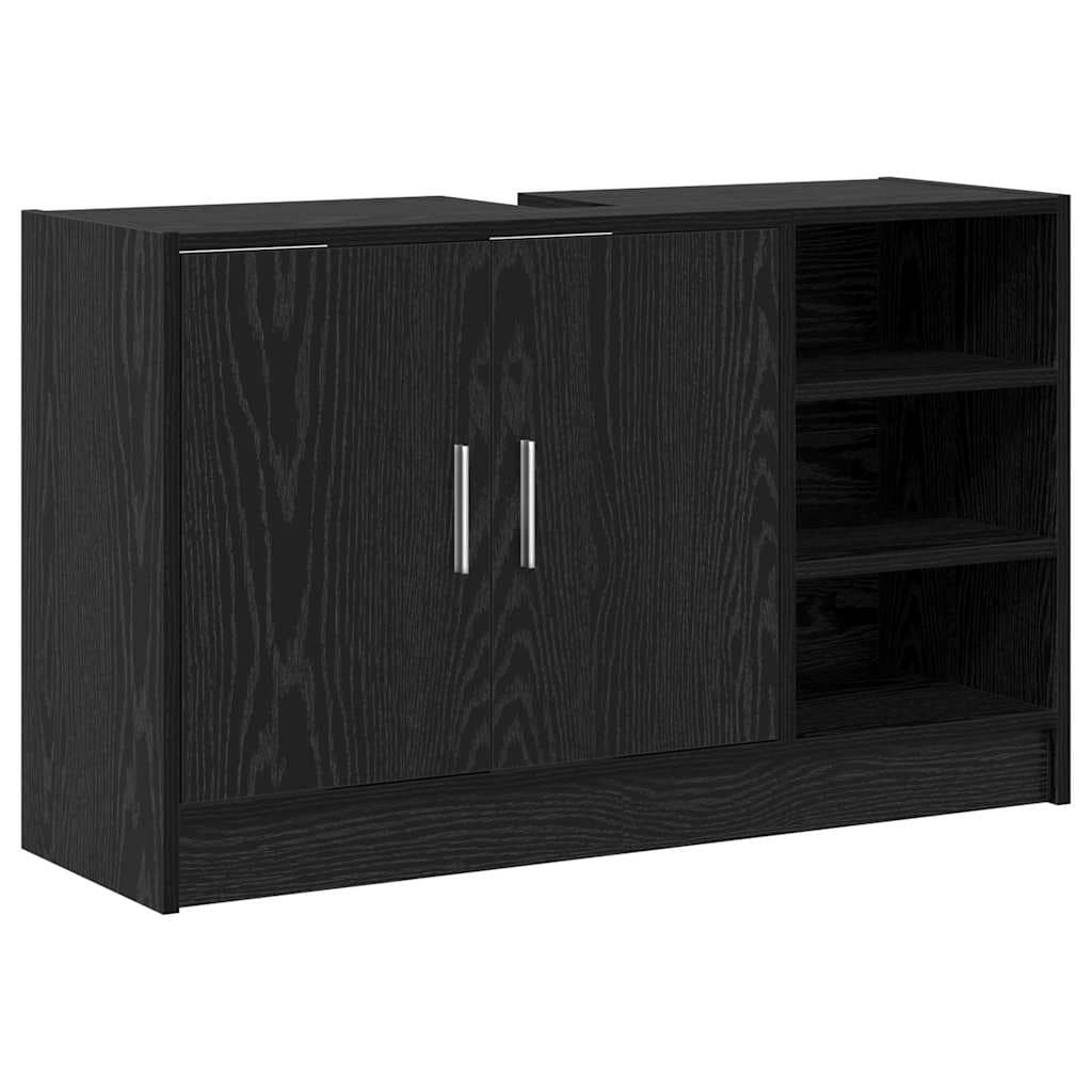 vidaXL Armário de Banheiro com porta Carvalho Preto 90 x 29 x 55 cm