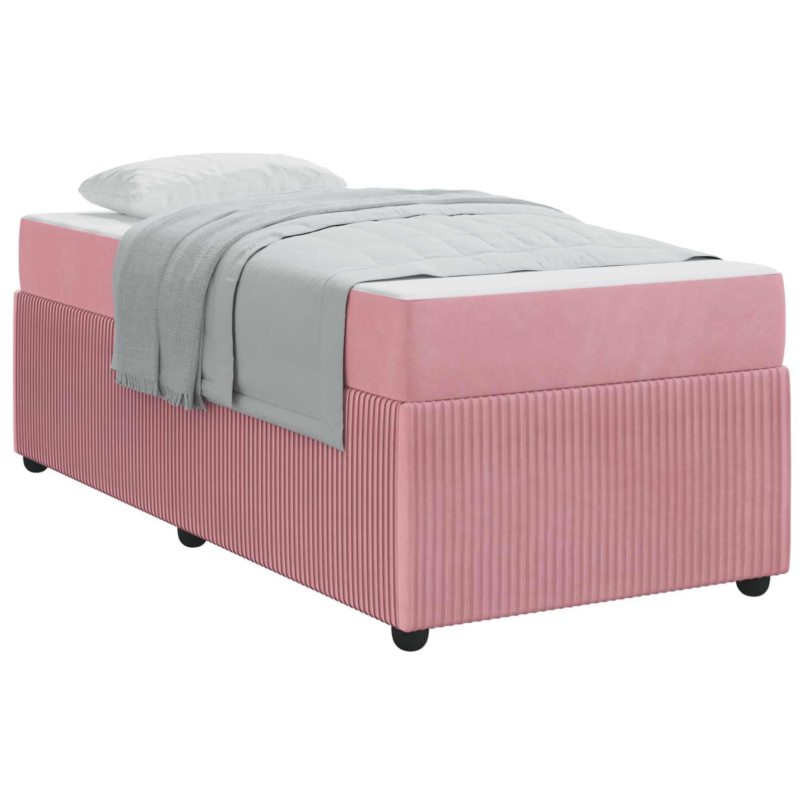 vidaXL Estrutura da Cama com colchão Rosa 80 x 200 cm tecido