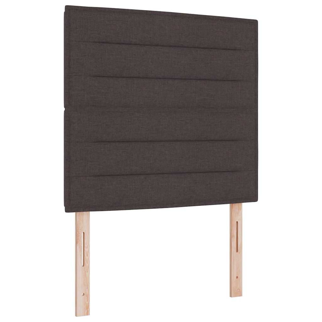 vidaXL Cama Box Spring com Colchão e led Marrom Escuro 120x200 cm Tecido - 1082249963