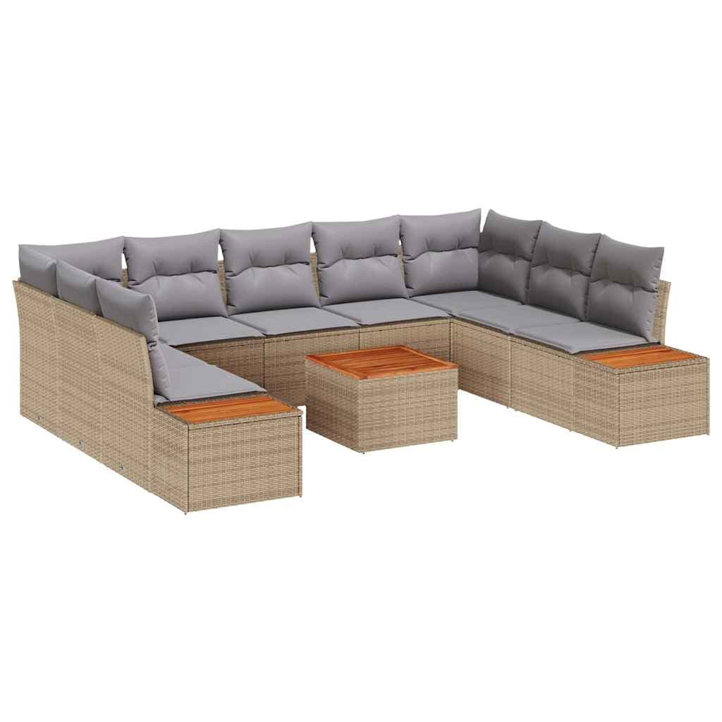 vidaXL Conjunto de Sofá de Jardim 5 pcs Bege e Cinza Claro Polirattan