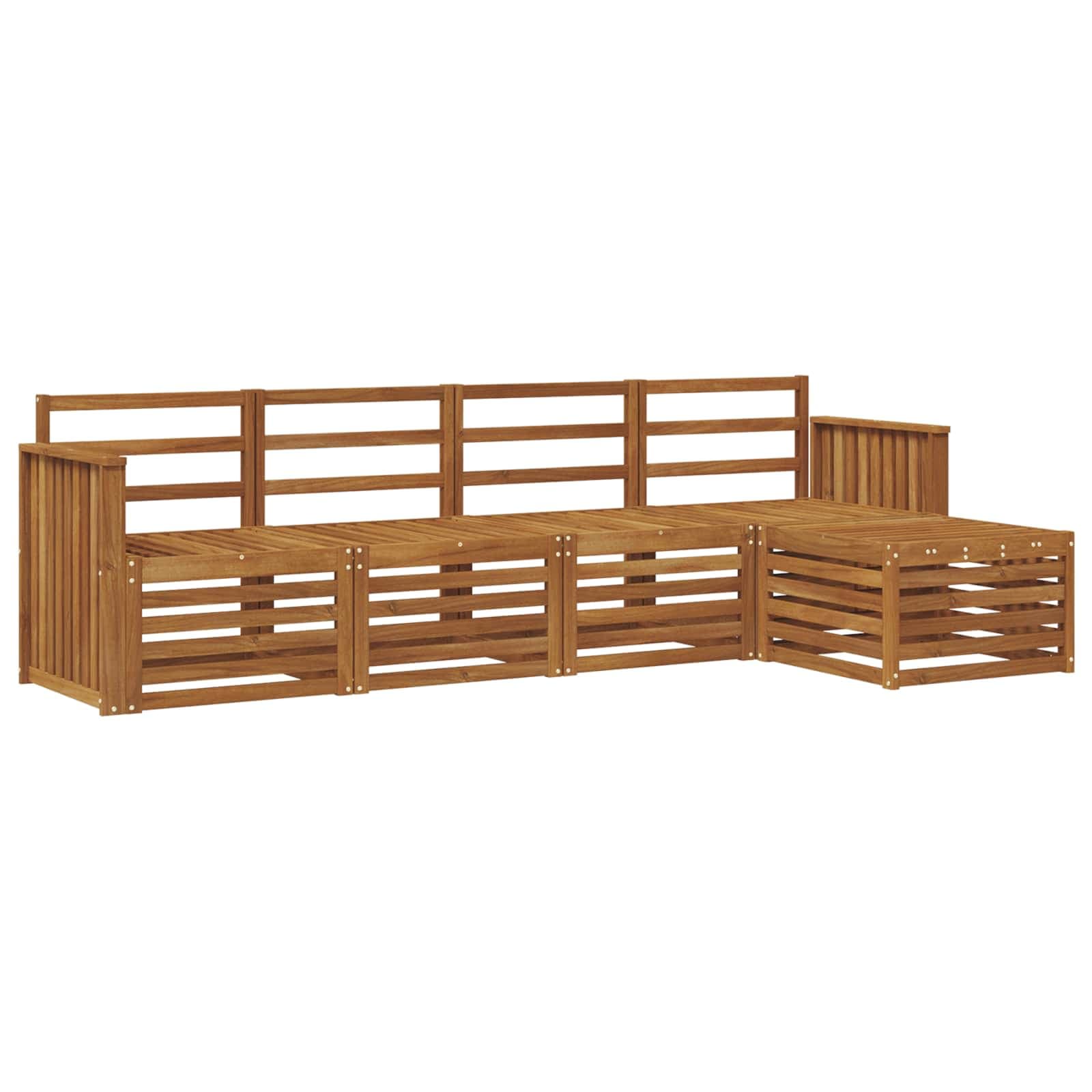 vidaXL Conjunto de Sofás para Exterior 5 pcs Natural