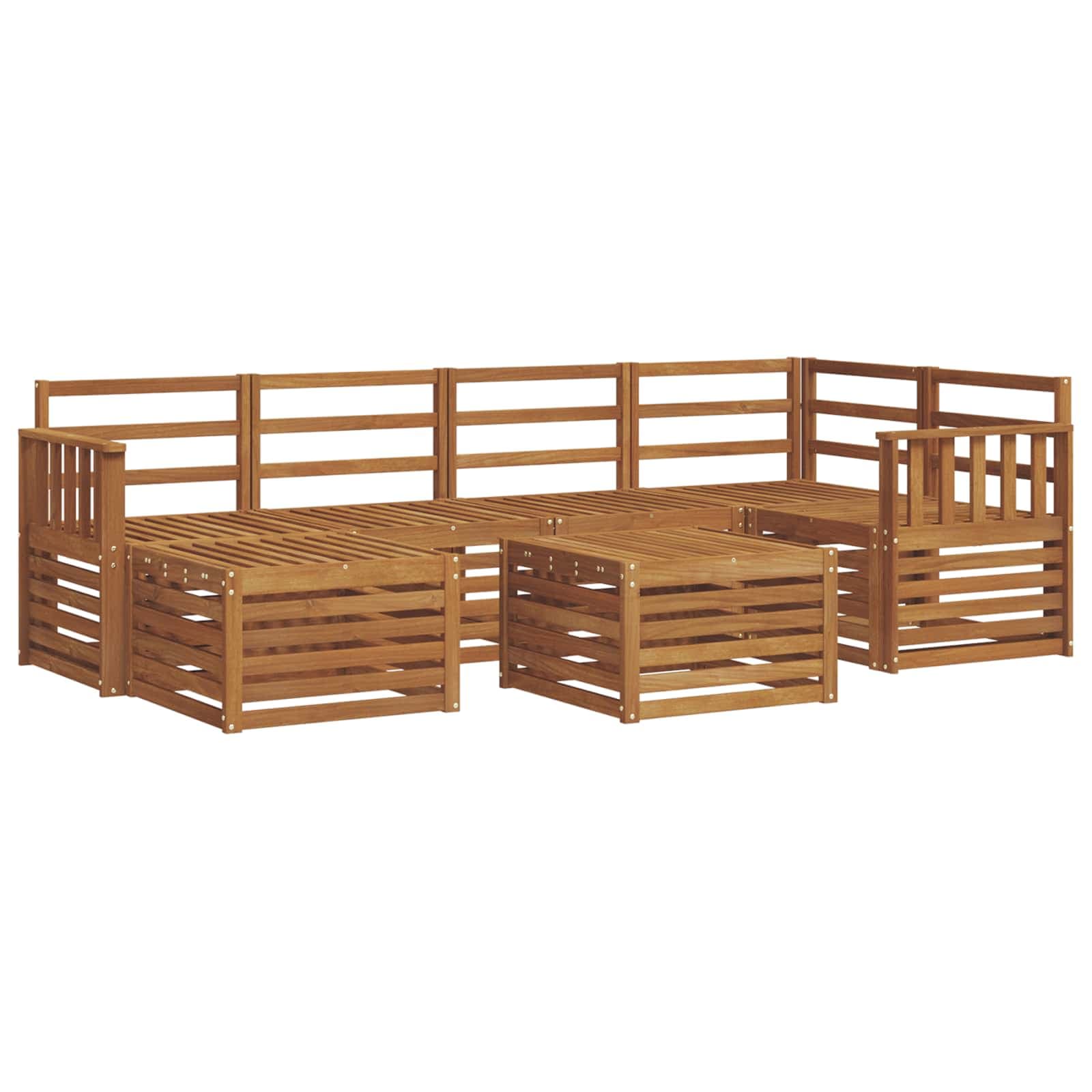 vidaXL Conjunto de Sofá Sectional 7 pcs Natural