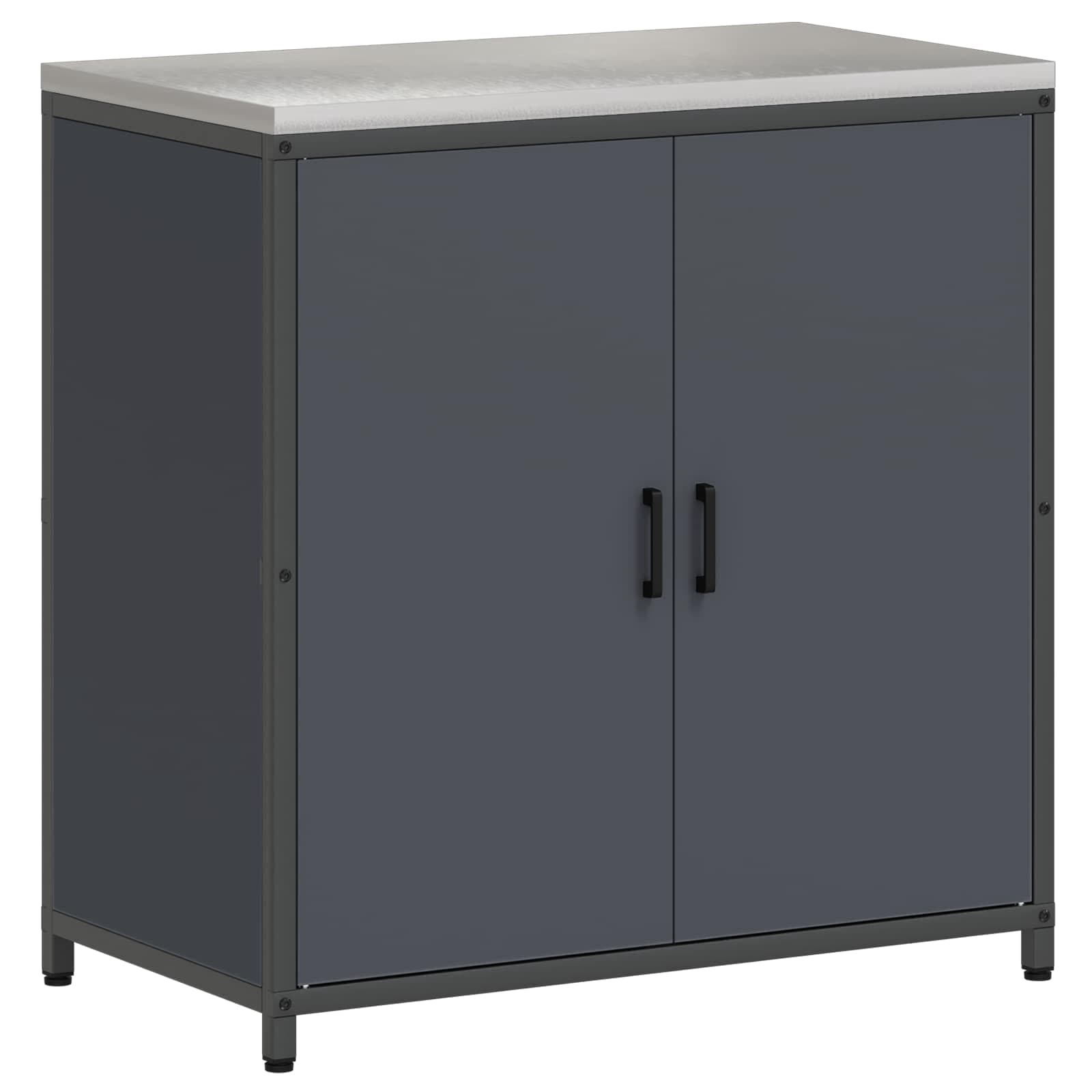 vidaXL Armazenamento de Cozinha HATTEM Antracite 90 x 50 x 92 cm Aço