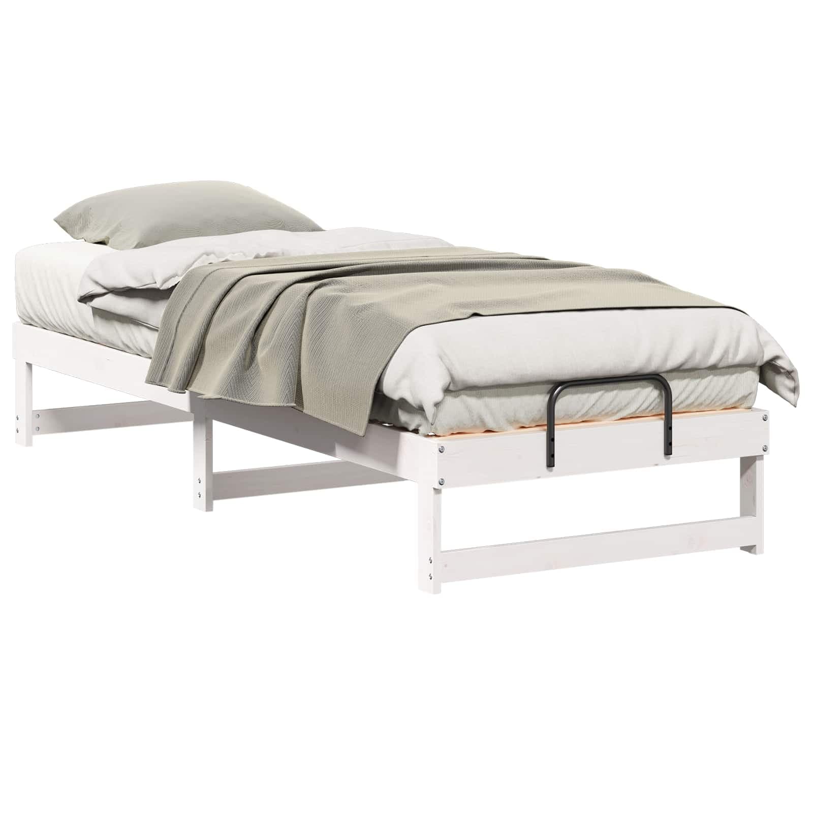 vidaXL Estrutura da Cama Branco 90 x 210 cm Madeira de Pinheiro Sólida