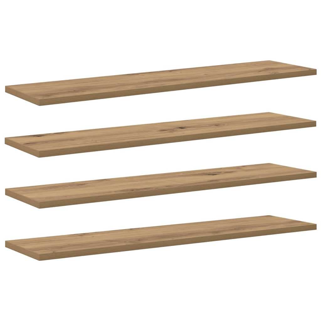 vidaXL Estante de Prateleira 4 pcs Castanho 80 x 20 x 1,5 cm