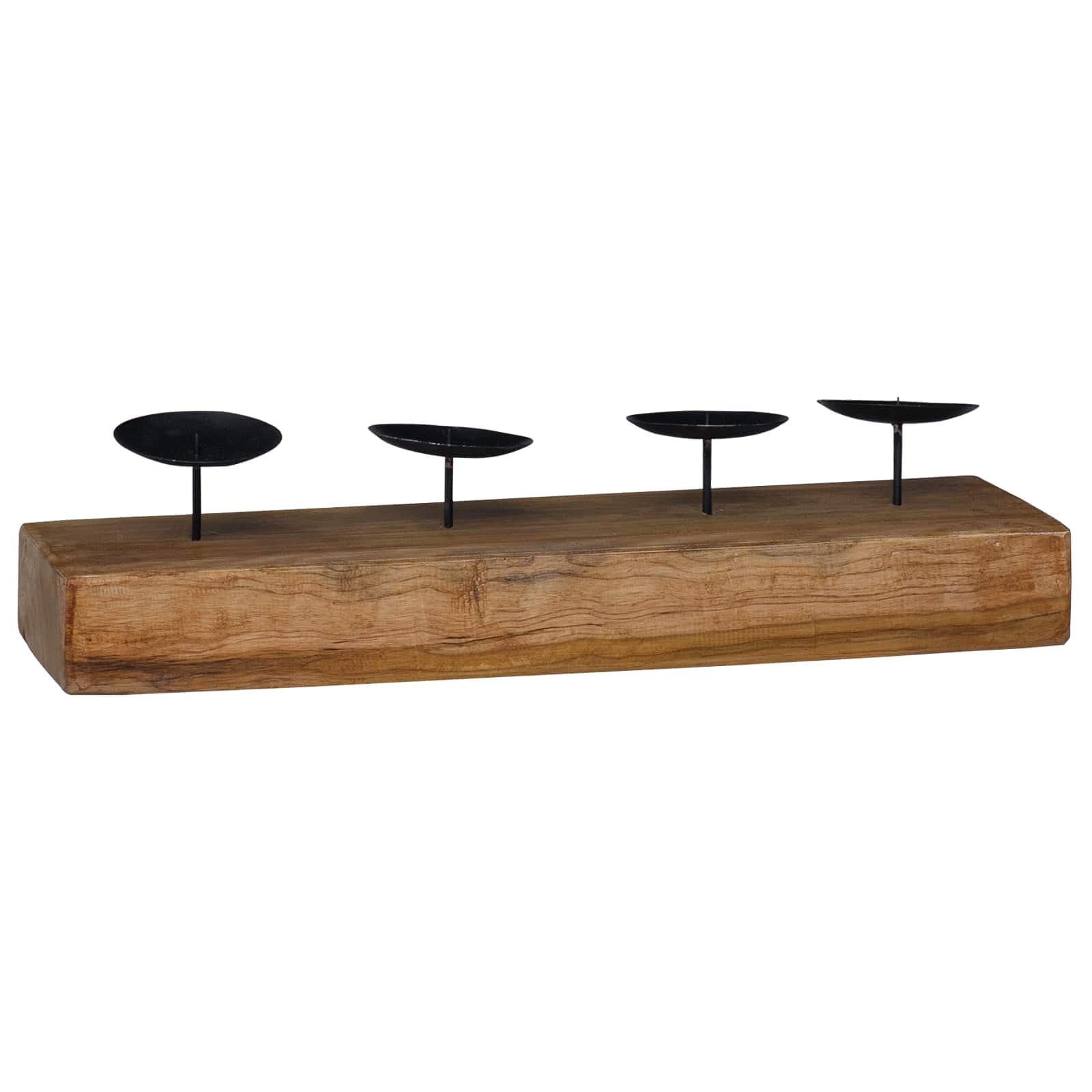 vidaXL Suporte de Velas Natural 50 x 15 x 10 cm Madeira de teca maciça