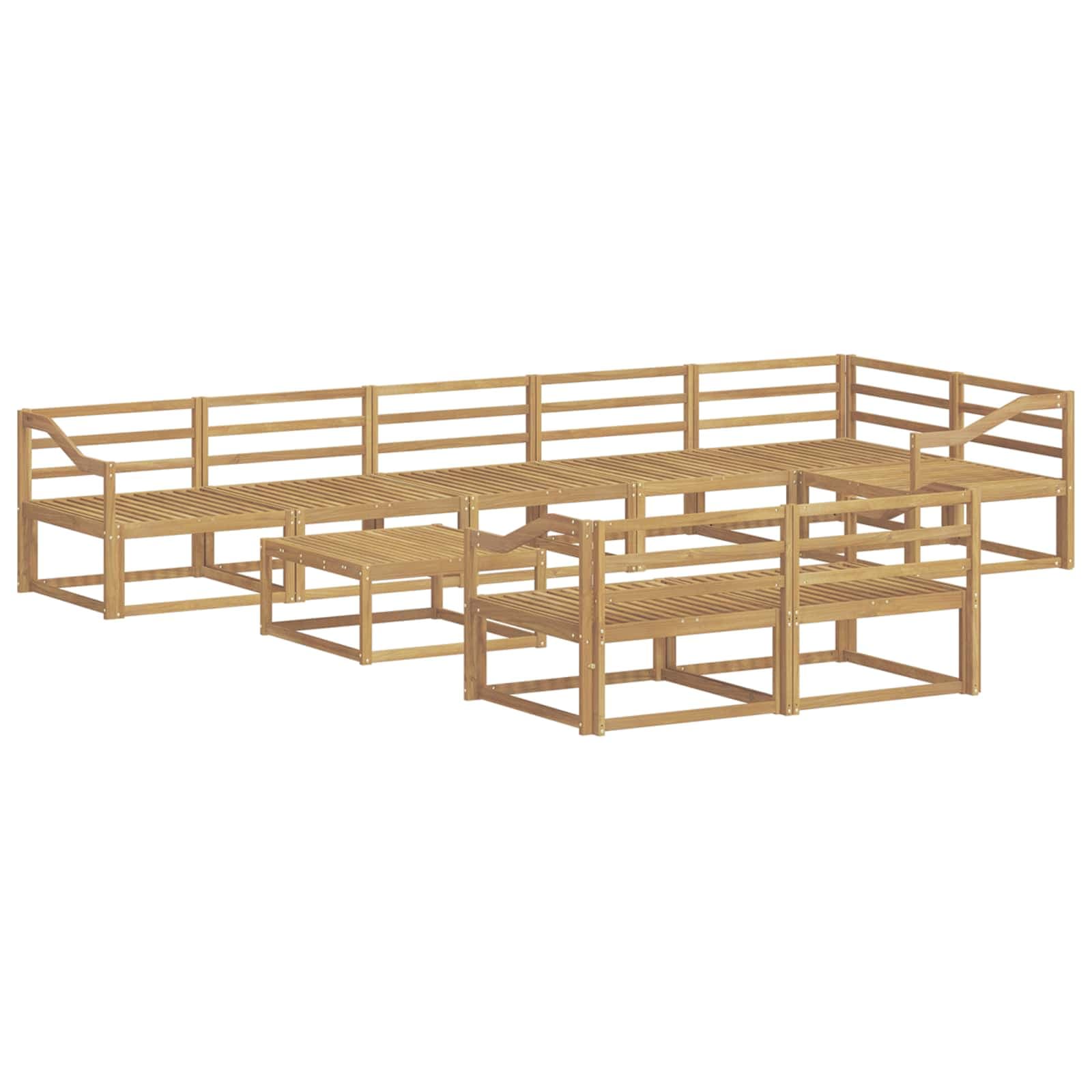vidaXL Conjunto de Sofás para Exterior 9 pcs Branco 79 x 79 x 37 cm