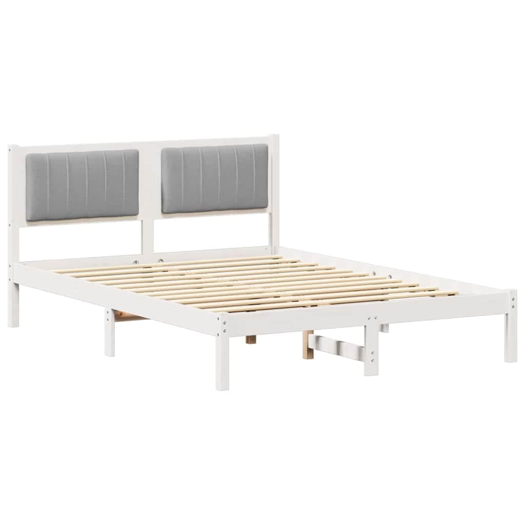 vidaXL Estrutura de Cama com Cabeceira Estofada Cinzento-claro