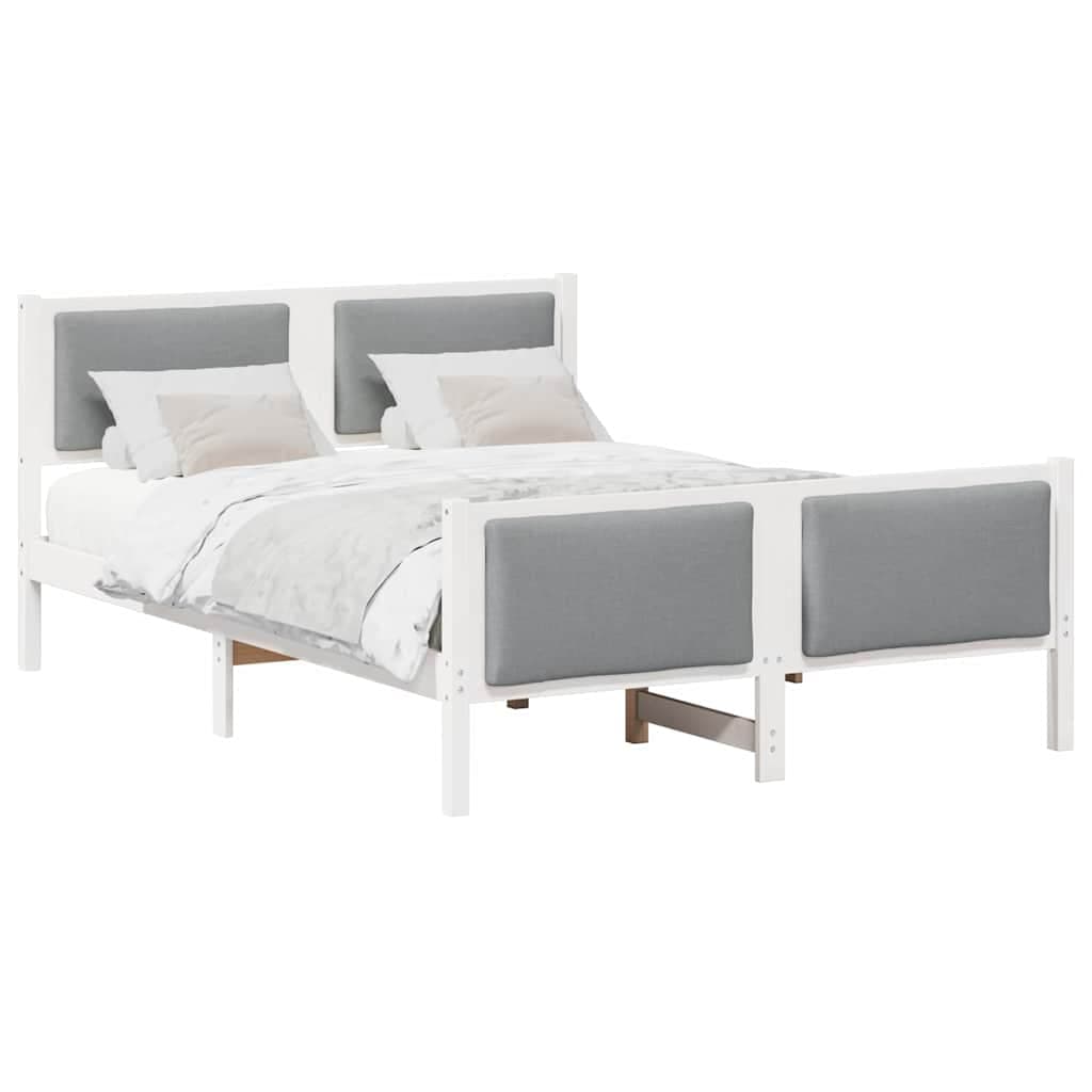 vidaXL Estrutura da Cama Cinzento-claro 135 x 190 cm tecido